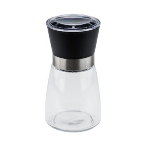 Moedor De Sal E Pimenta Corpo De Vidro 13cm Preto