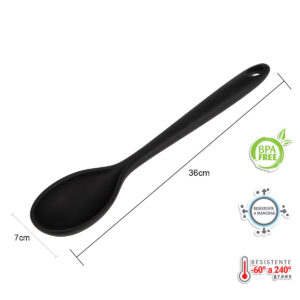 Colher Profissional Silicone 36cm Preta- Weck