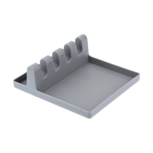 Descanso Para Utensílios Plástico 14 X 12cm Cinza