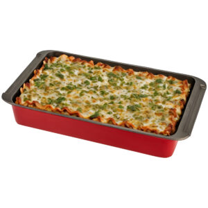 Assadeira e Travessa de Alumínio Antiaderente 38x23 Vermelha