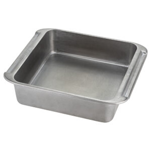 Assadeira e Travessa de Alumínio Natural 23x23 Prata