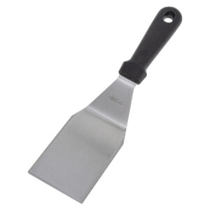 Espátula Curva Profissional em Aço Inox com Cabo Polipropileno Preto 29,5 x 7cm Weck