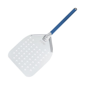 Pá Perfurada p/ Enfornar Pizza Alumínio 30,5 x 35,5cm Azul Curto