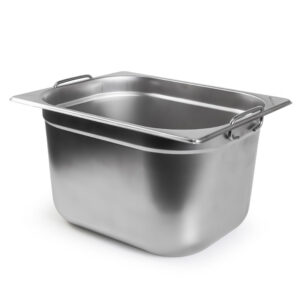 Cuba Gastronomica Padrão Gn 1/2 200mm Aço Inox c/ Alça Weck