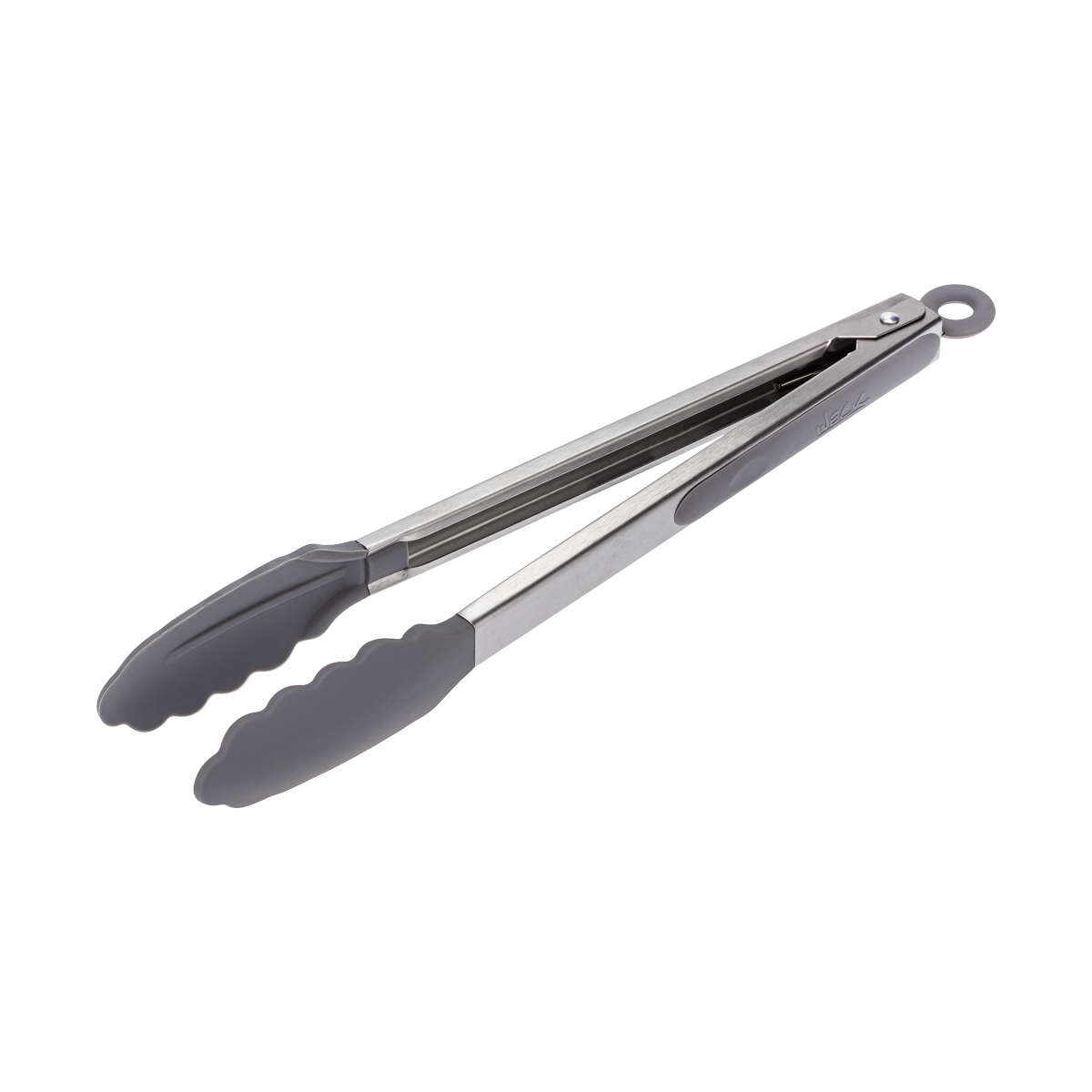 Pegador Inox C/ Ponta Em Silicone Cinza/Creme 30cm