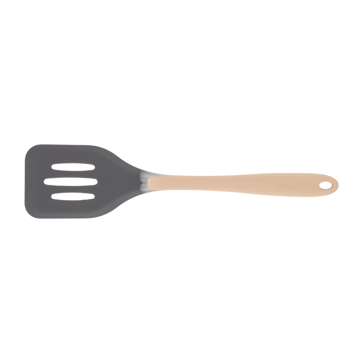 Espátula Perfurada Silicone 29cm Cinza/Creme - Imagem 2